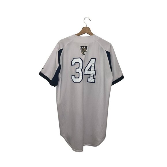 Adidas White Polyester Sportwear FIU Panthers Baseball Jersey #34 Men's Size 44 - Picture 2 of 9